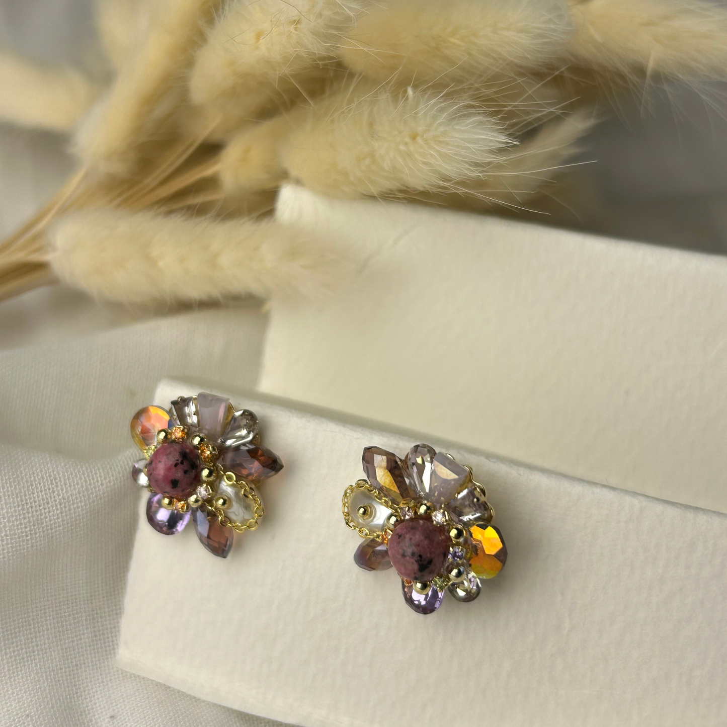 Korean Imported Flower Multicolour Stud