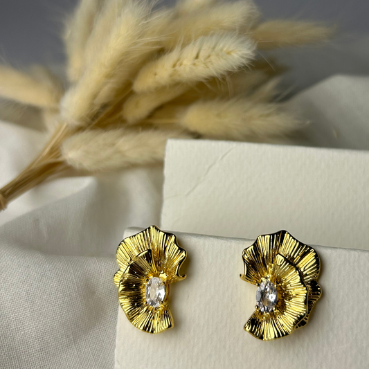 Anti Tarnish Gold Plated Half Flower