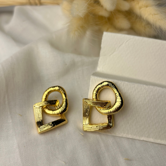 Gold Plated Asymmetric Square Circle