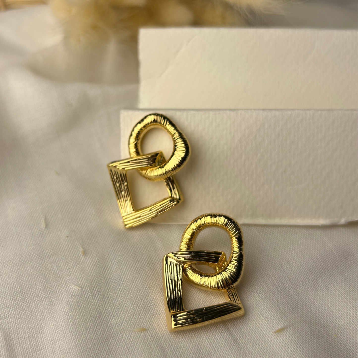 Gold Plated Asymmetric Square Circle