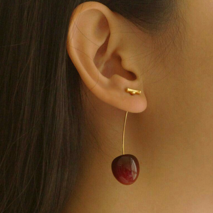 Korean Cherry Drop Earrings