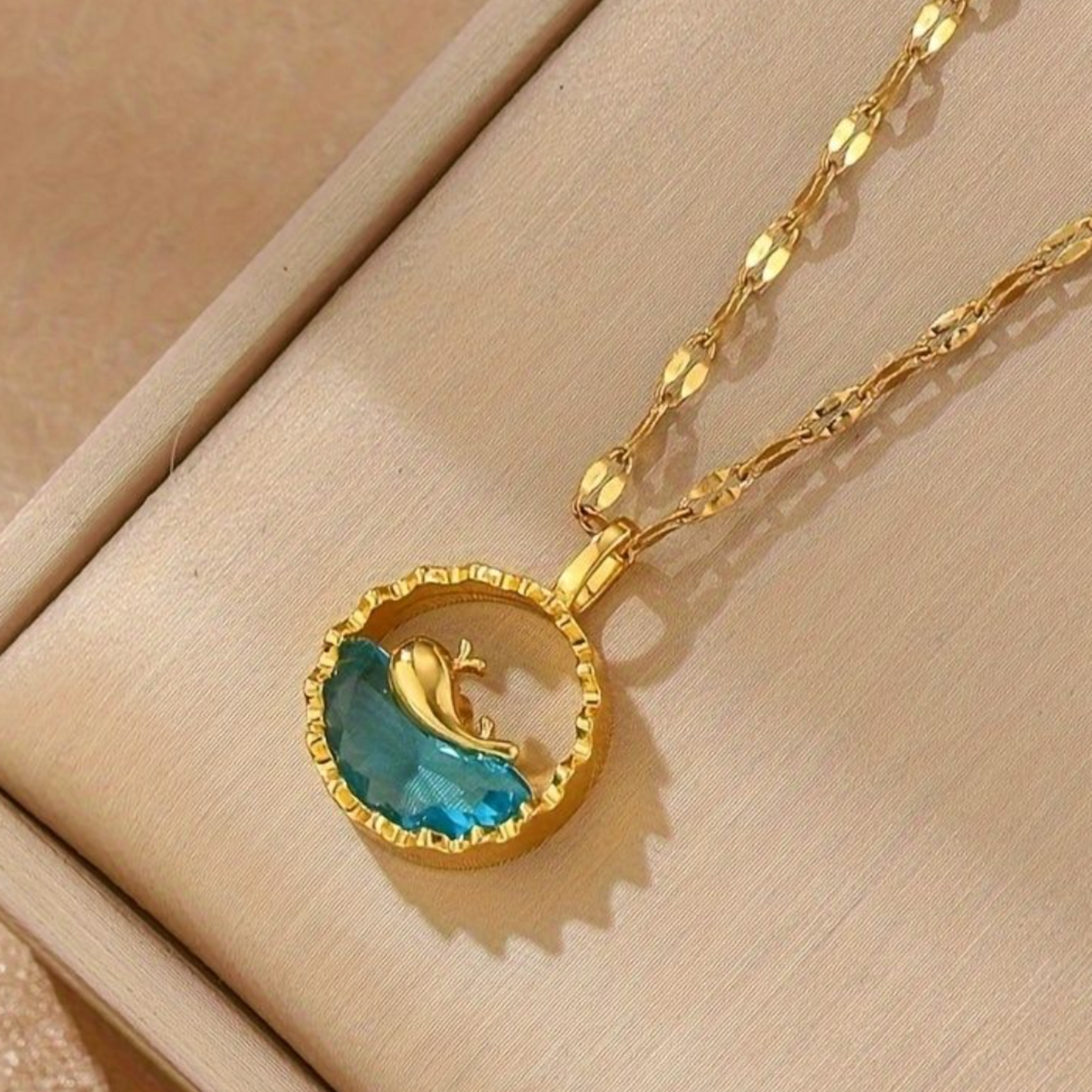 Aqua Charm Dolphin Necklace
