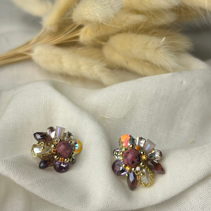 Korean Imported Flower Multicolour Stud