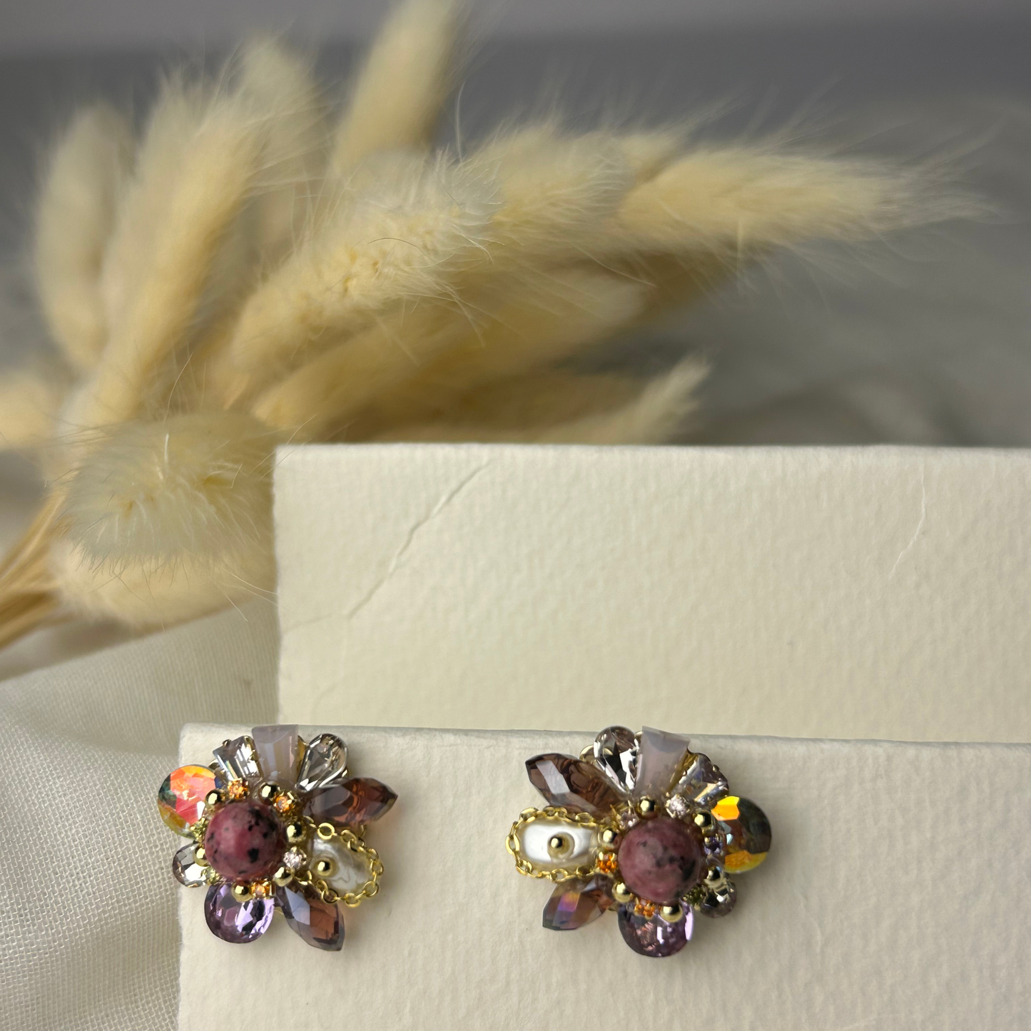 Korean Imported Flower Multicolour Stud