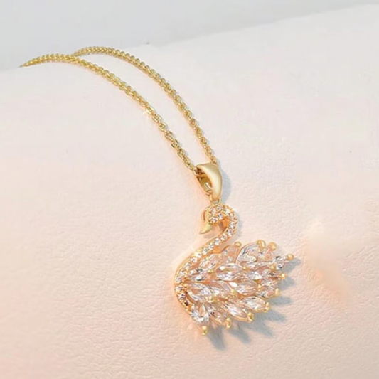 Elegant White Swan Necklace