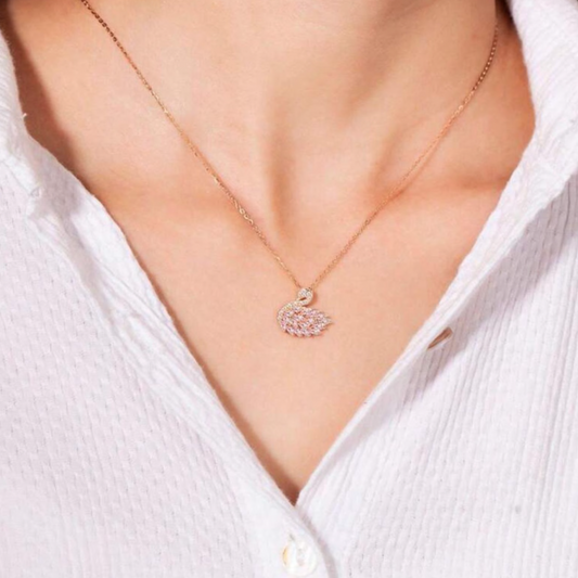 Elegant White Swan Necklace