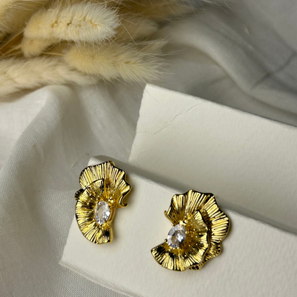 Anti Tarnish Gold Plated Half Flower