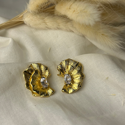 Anti Tarnish Gold Plated Half Flower