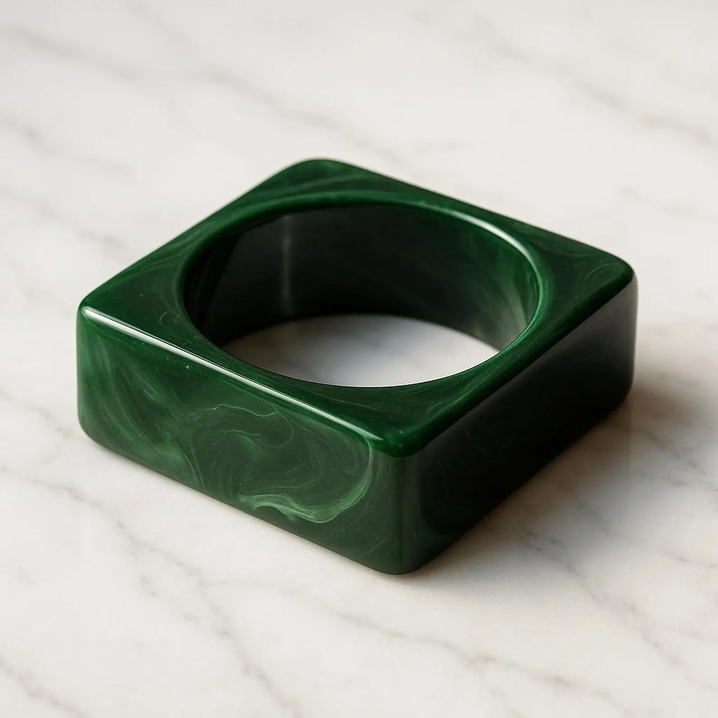 Geometric Square Round Hole Resin Hand Cuff