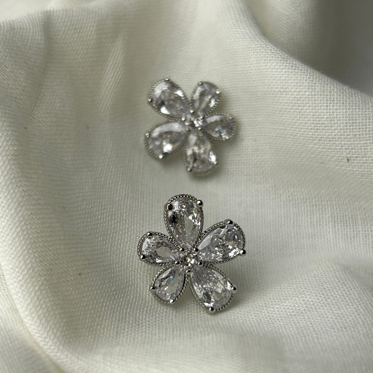 Flora Glod Plated Stone Stud