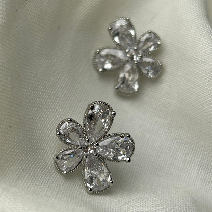 Flora Glod Plated Stone Stud